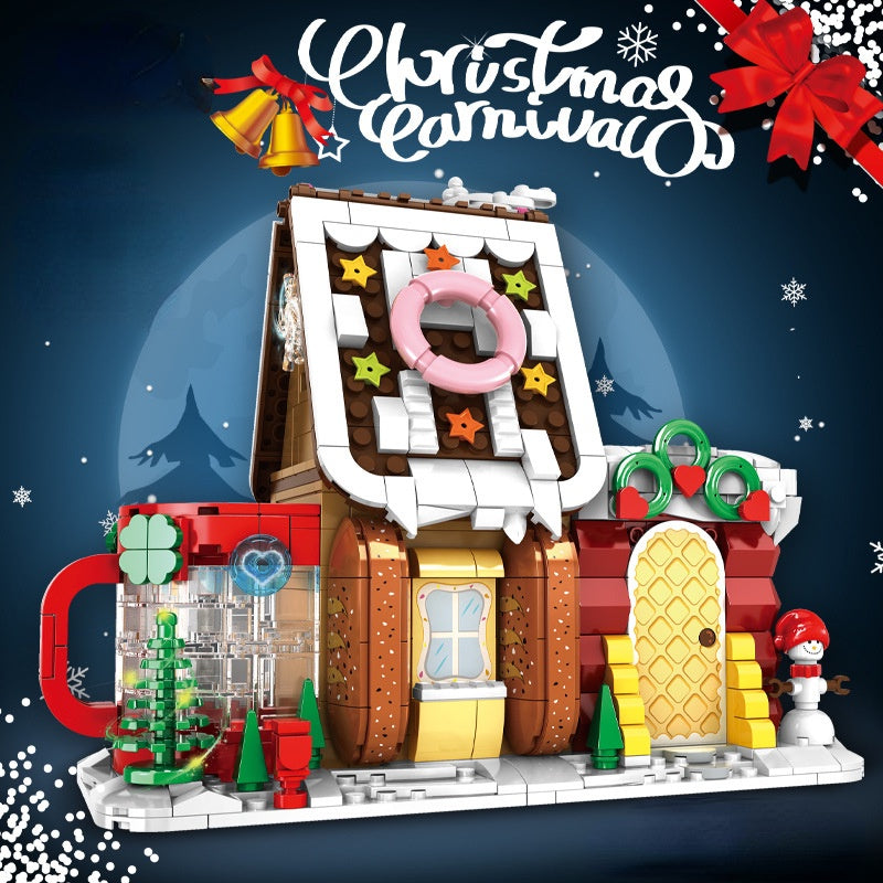628PCS MOC Christmas Cake House Snowman Pen Holder Container Model Toy Building Block Brick Gift Kids Compatible Lego