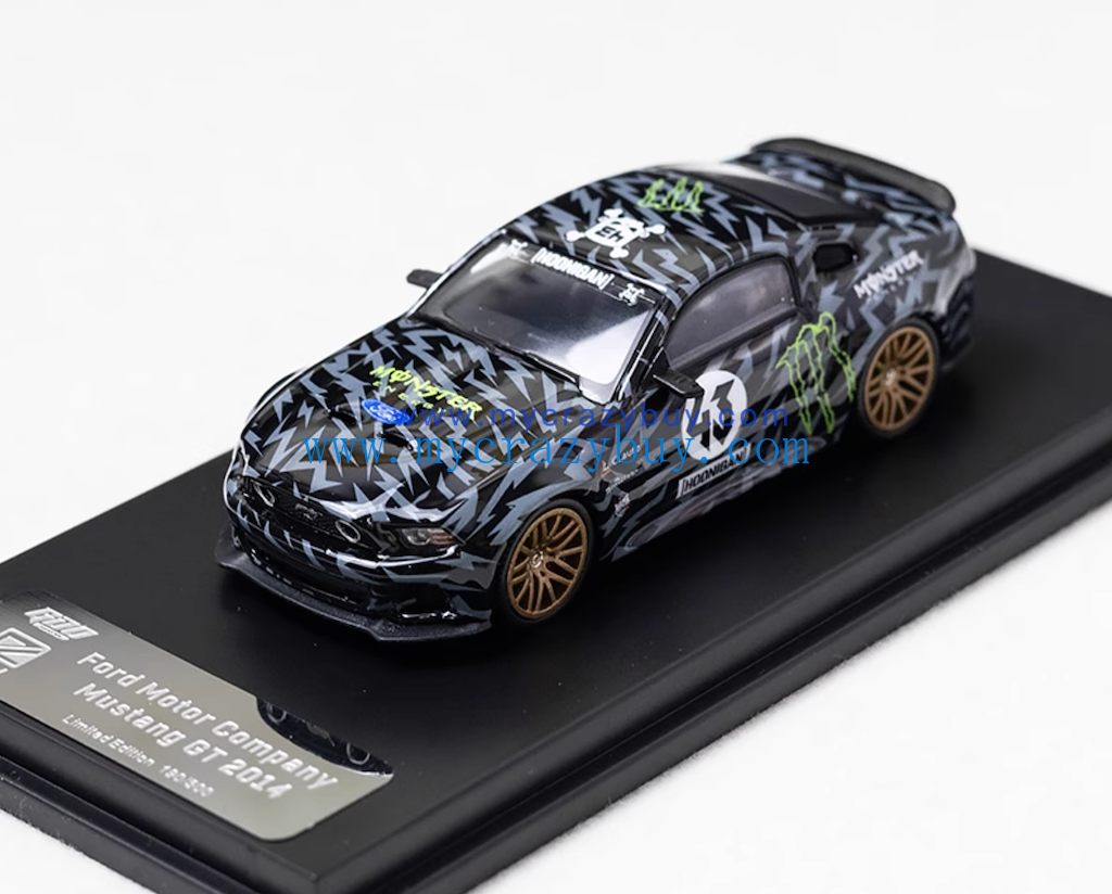 DCM 1:64 2014 Black Monster Mustang GT #43 Sports Model Diecast Metal Car New Collection