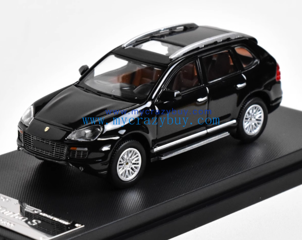 SW 1:64 Black Cayenne Turbo S Luxury SUV Sports Model Diecast Metal Car New Collection