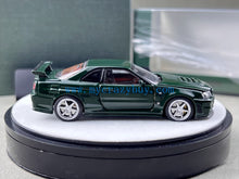 Load image into Gallery viewer, PGM 1:64 Green Skyline GTR R34 Z-Tune Round Sports Model Diecast Metal Car New Collection

