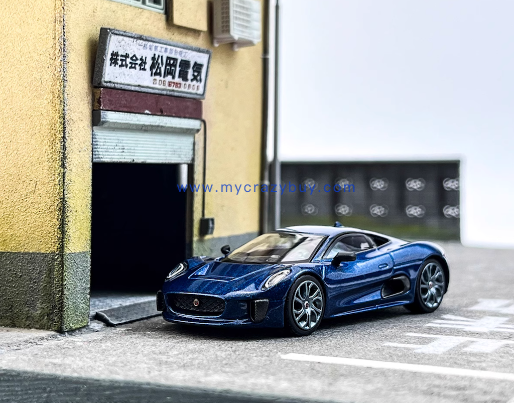 MINIGT 1:64 Blue Jaguar C-X75 Racing Sports Model Diecast Metal Car New Collection