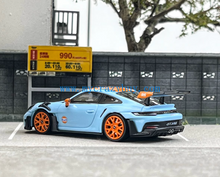 Load image into Gallery viewer, SW 1:64 Blue Gulf 992 GT3 RS Sports Model Diecast Metal Car New Collection

