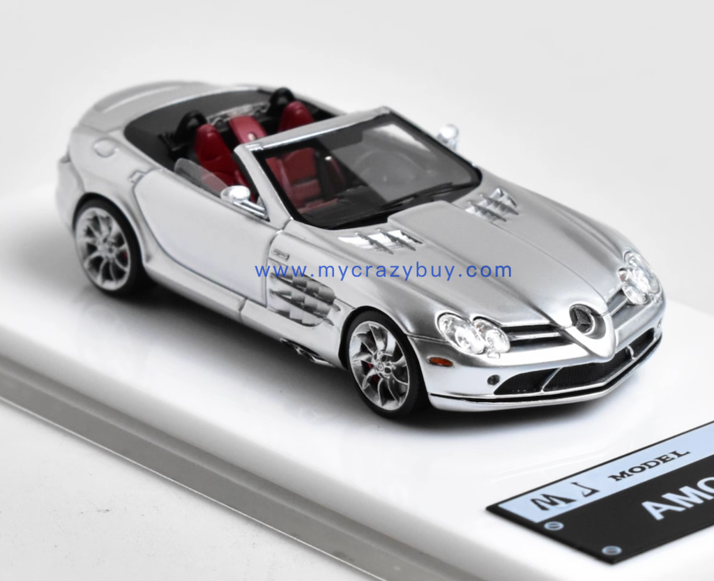 MJ 1:64 Silver SLR Convertible Sports Model Diecast Resin Car New Collection