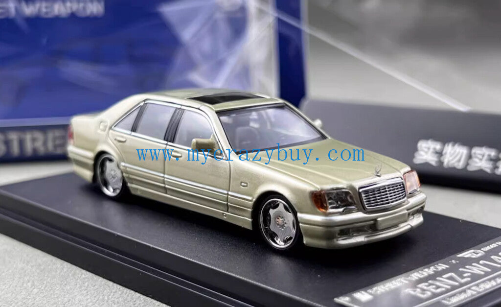 SW 1:64 Gold S600 W140 Classic Sedan VIP Sports Model Diecast Metal Car New Collection