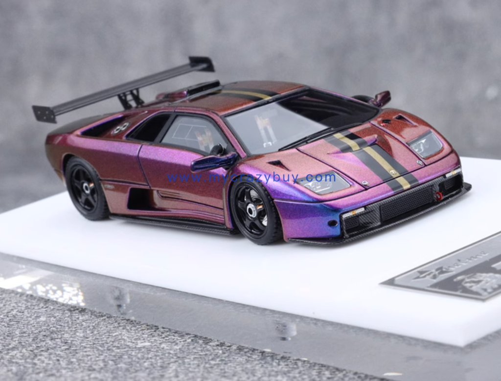 Fuelme 1:64 Purple Diablo GTR Racing Sports Model Diecast Resin Car New Collection