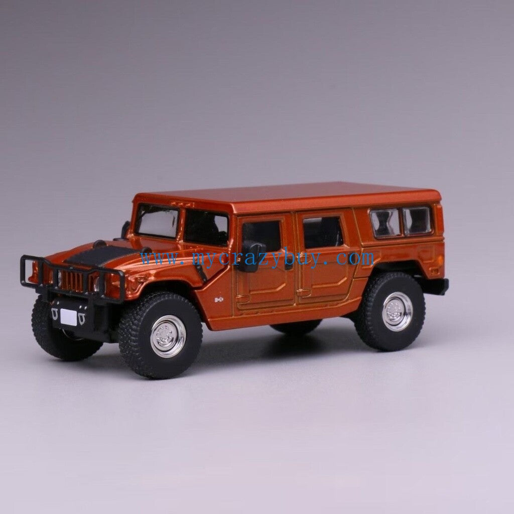 1:64 596 Orange H1 SUV Off Road ORV Sports Model Diecast Metal Car New Collection