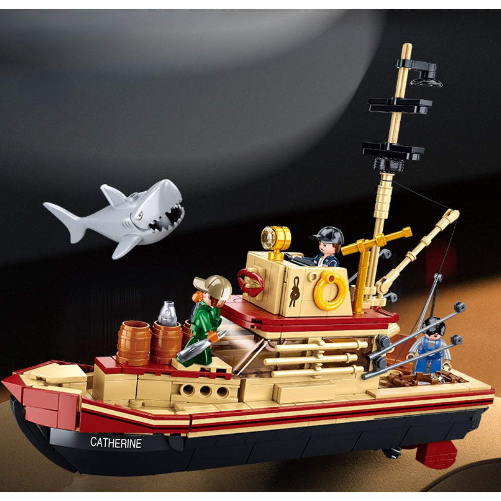 592PCS MOC Fishing Boat Figure Model Toy Building Block Brick Gift Ki –  mycrazybuy store