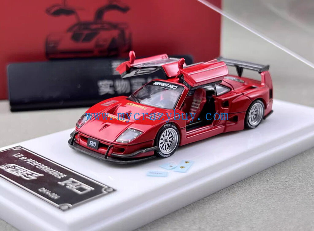 DK 1:64 Red LBWK F40 Racing Sports Model Diecast Metal Car New Collection