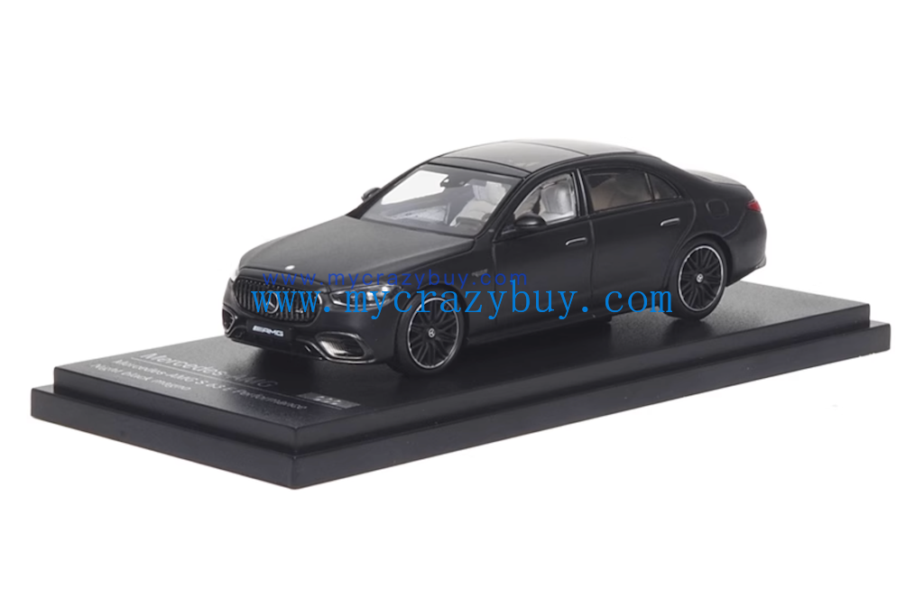 AR 1:64 Matte Black Benz AMG S63 E Performance Model Diecast Metal Car New Collection