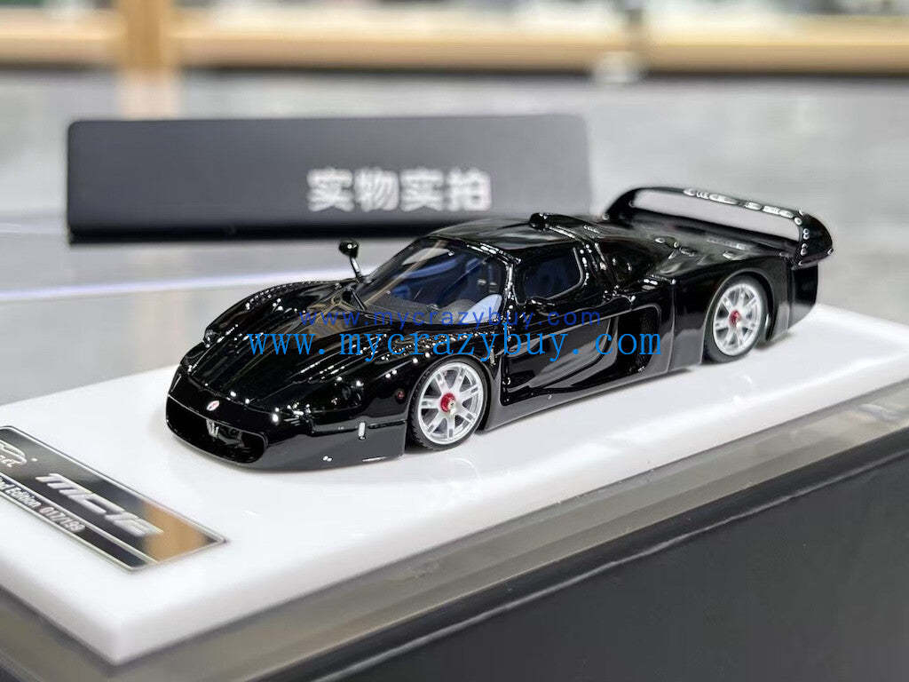 YM 1:64 Black MC12 Stradale Racing Sports Model Diecast Resin Car New Collection