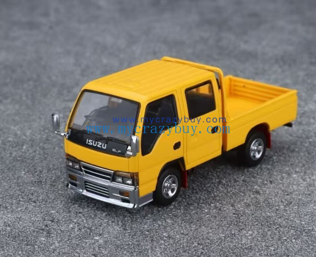 Model1 1:64 Silver Yellow Isuzu ELF Cabin Truck Model Metal Diecast Car New Collection