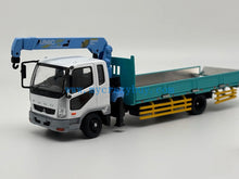 Load image into Gallery viewer, GCD 1:64 White Blue Fuso Fighter Crane Truck Model Diecast Metal Car New Collection
