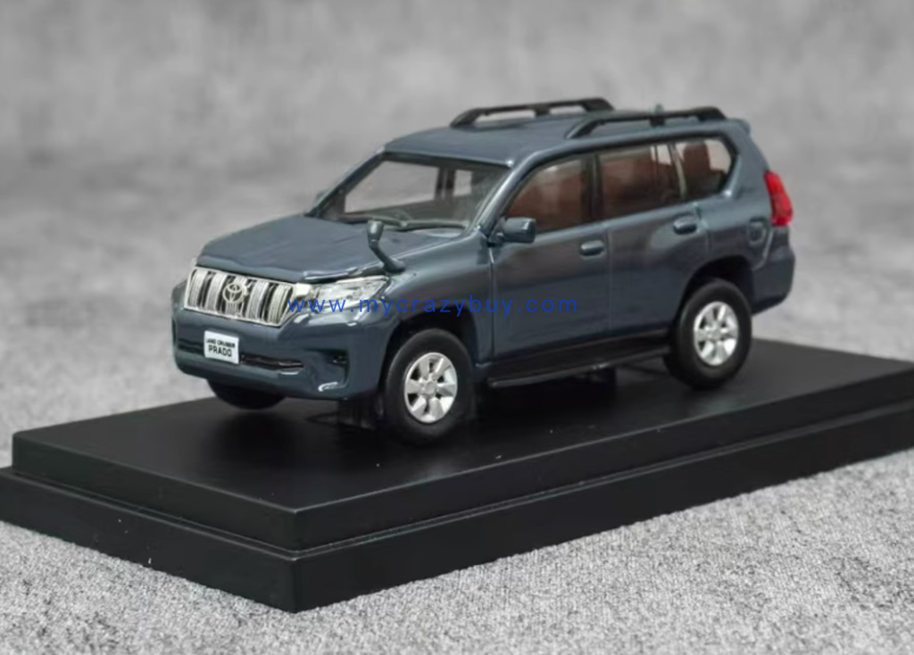 EBBRO 1:64 Gray Land Cruiser Prado SUV Sports Model Diecast Metal Car New Collection