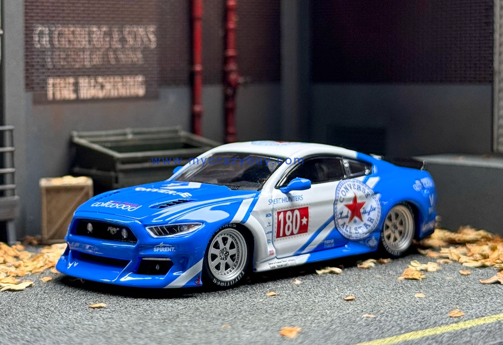 Liberty 1:64 Blue White Mustang Muscle Sports Model Diecast Metal Car New Collection
