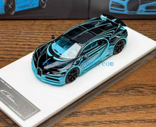 Load image into Gallery viewer, LJM 1:64 Black Blue Chiron Racing Sports Model Diecast Resin Car New Collection
