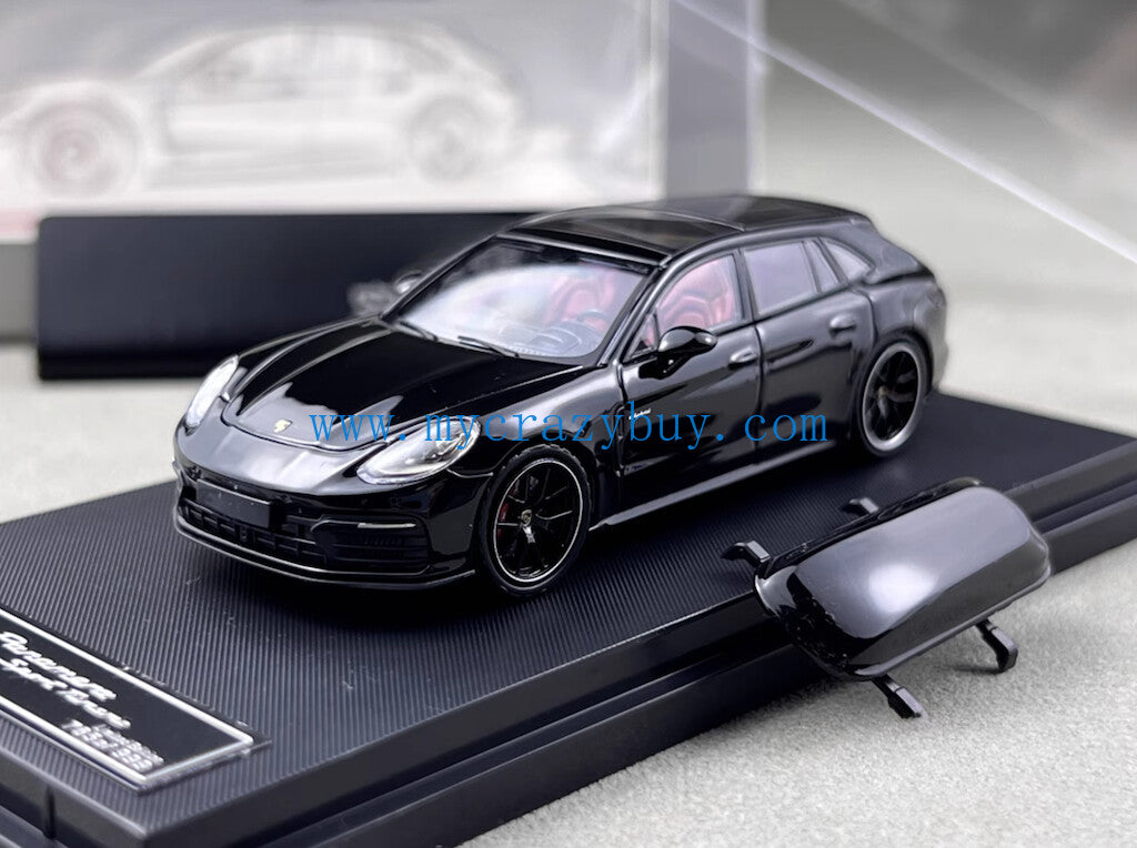 RM 1:64 Black Panamera Touring Wagon Sports Model Diecast Metal Car New Collection