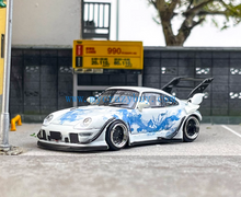 Load image into Gallery viewer, SW 1:64 White 911 RWB 993 Dragon Big Spoiler Sport Model Diecast Metal Car New Collection
