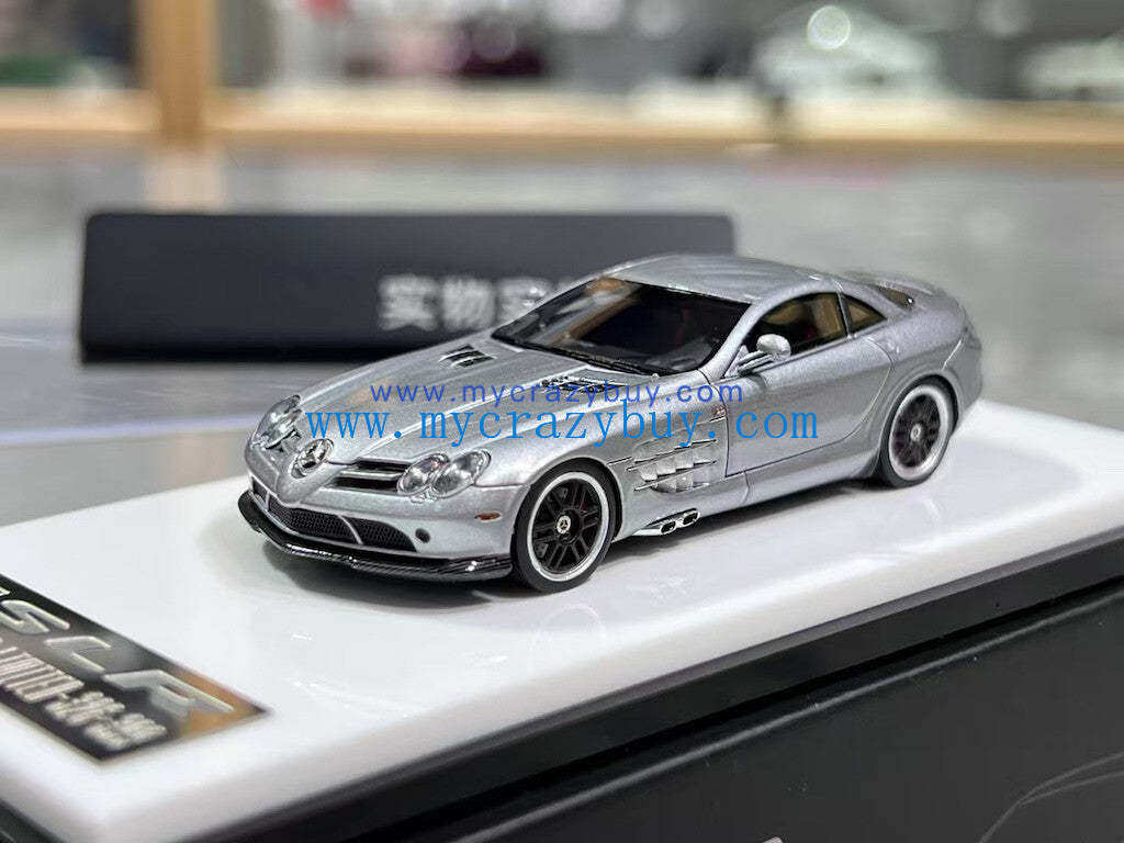 BZMW 1:64 Silver SLR Edition 722 Coupe Sports Model Diecast Resin Car New Collection