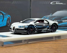 Load image into Gallery viewer, LJM 1:64 White Black Chiron Racing Sports Model Diecast Resin Car New Collection
