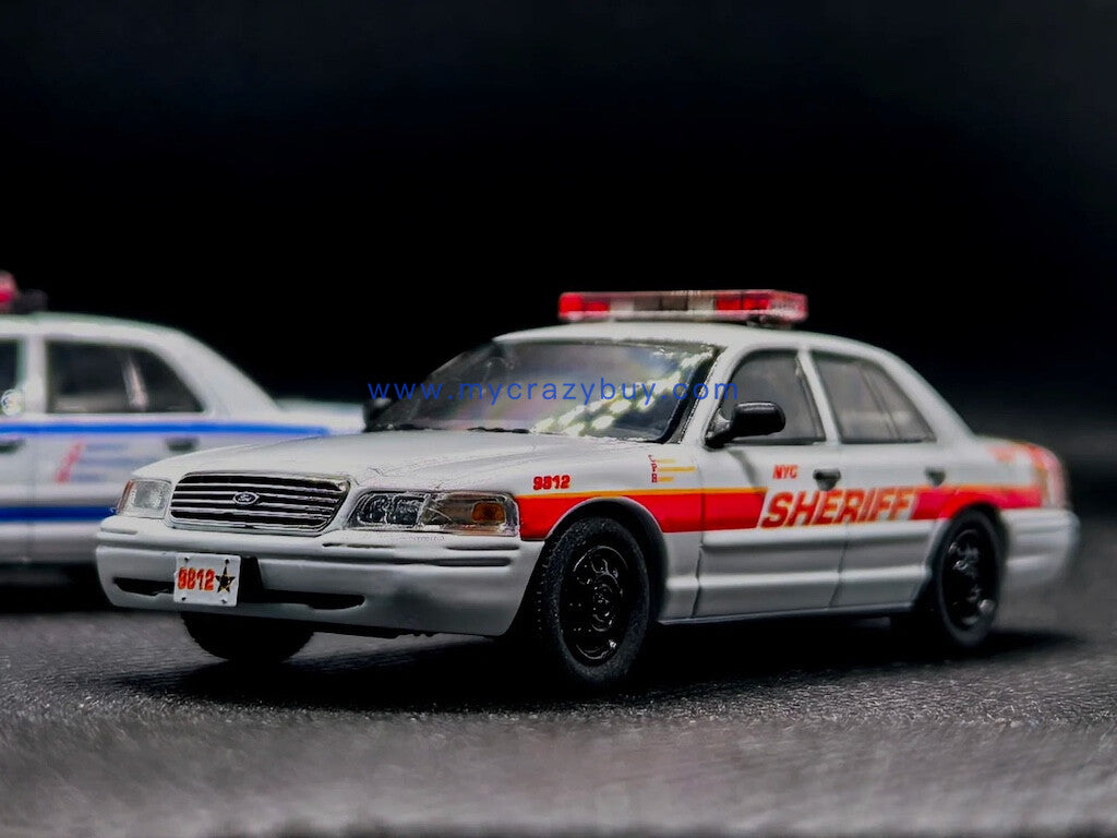 Rollin 1:64 HEC White NYCSO CV CROWN VICTORIA Model Diecast Metal Car New Collection