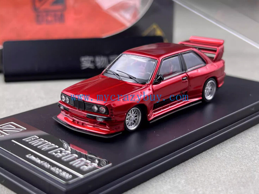 DCM 1:64 Red M3 E30 Coupe Widebody Spoiler Sports Model Diecast Metal Car New Collection