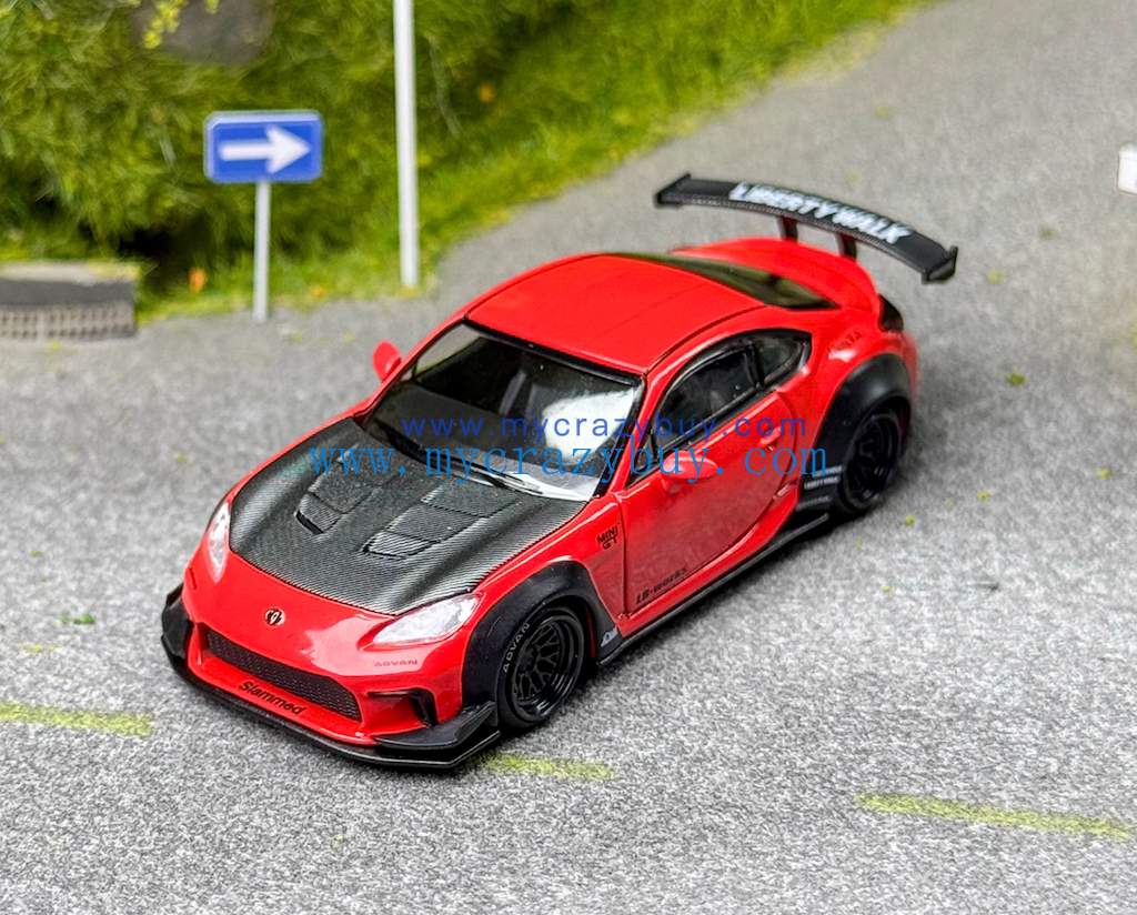 MINIGT 1:64 Red Gr86 LB Sports Model Diecast Metal Car New Collection