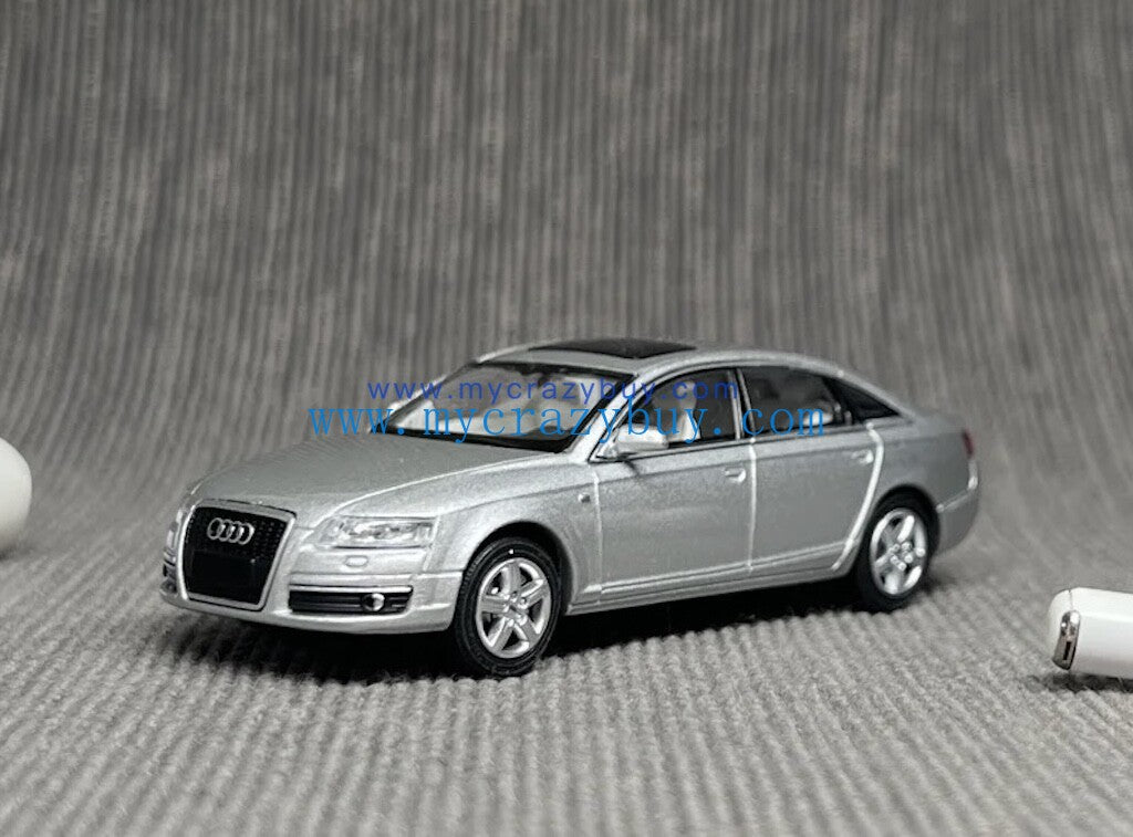 Masdi 1:64 Silver A6L C6 Classic Sedan Sports Model Diecast Metal Car New Collection