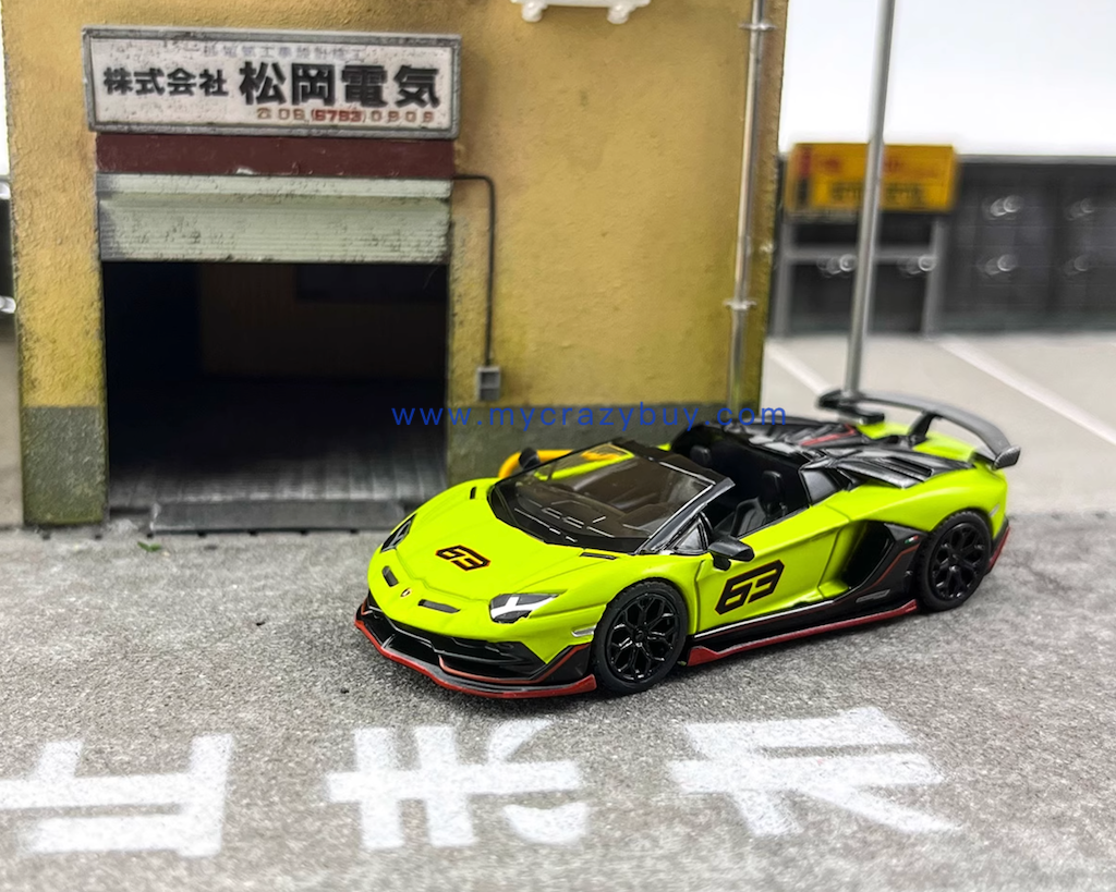 MINIGT 1:64 Aventador SVJ 63 Roadster Sports Model Diecast Metal Car New Collection