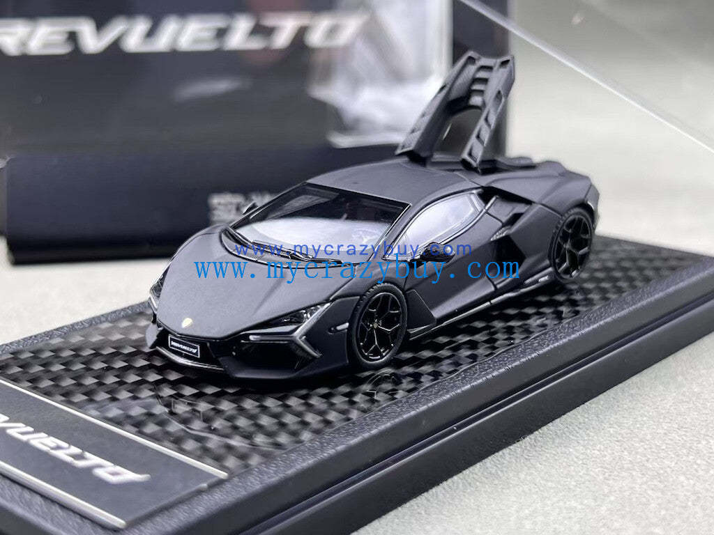 LCD 1:64 Matte Black Revuelto Racing Sports Model Diecast Metal Car New Collection