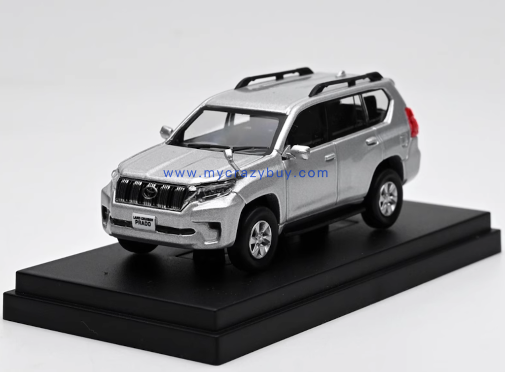 EBBRO 1:64 Silver Land Cruiser Prado SUV Sports Model Diecast Metal Car New Collection