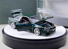 Load image into Gallery viewer, PGM 1:64 Green Skyline GTR R34 Z-Tune Round Sports Model Diecast Metal Car New Collection
