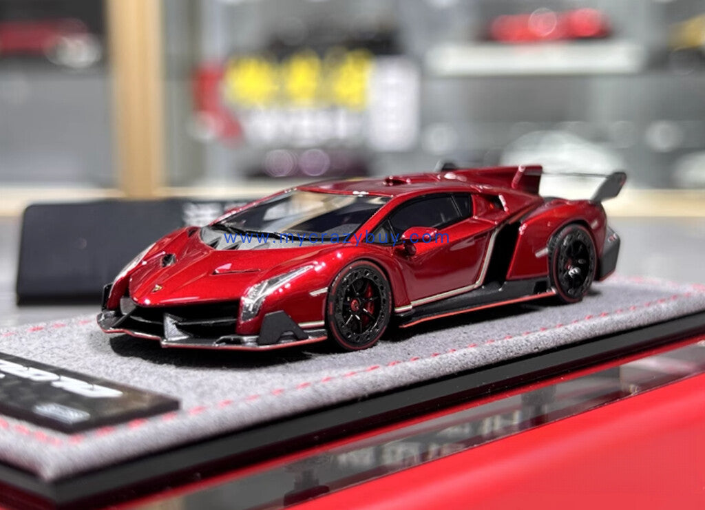 DMH 1:64 Red Veneno Super Racing Sports Model Diecast Resin Car New Collection