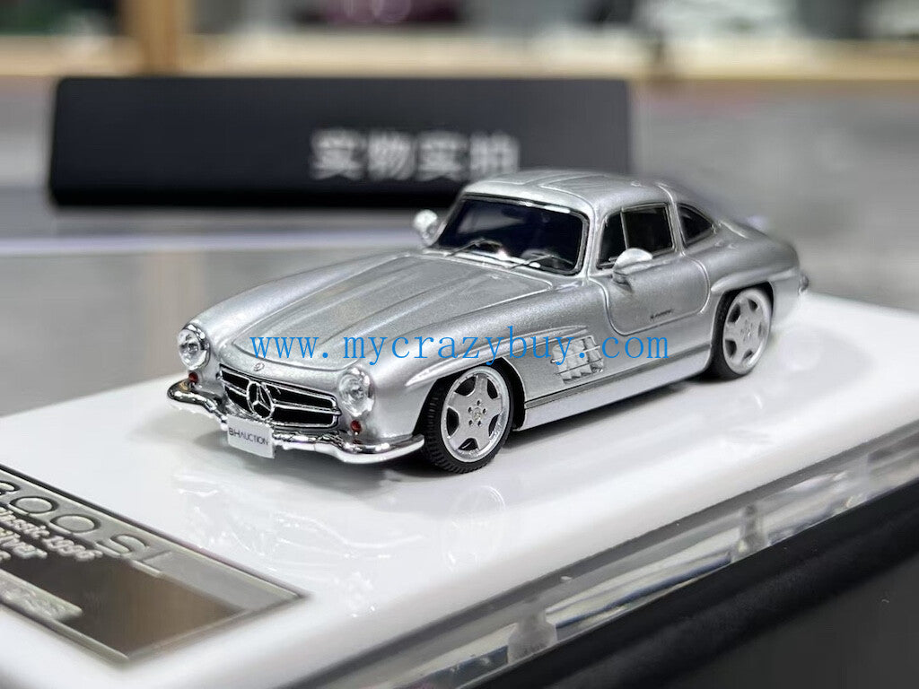 MY64 1:64 Silver 1996 AMG 300SL Classic Sports Model Diecast Resin Car New Collection