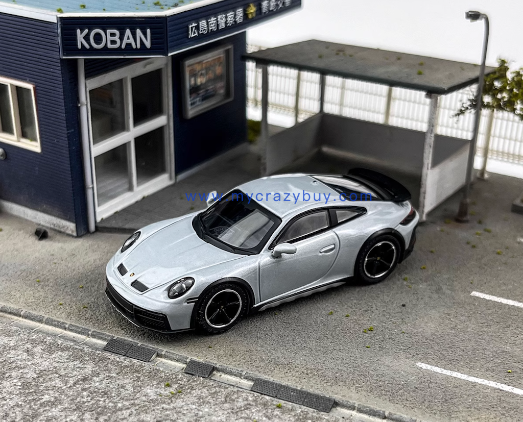 MINIGT 1:64 Ice Gray Porsche 911 Dakar Sports Model Diecast Metal Car New Collection