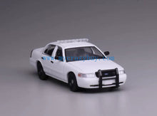 Load image into Gallery viewer, 1:64 596 White Police Crown Victoria CV EN114 Sedan Model Diecast Metal Car

