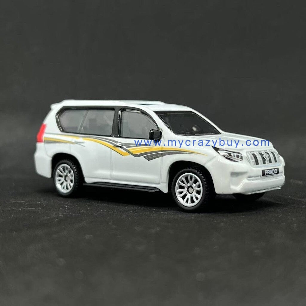 CCA 1:64 White Land Cruiser Prado SUV Sports Model Toy Diecast Metal Car New Collection