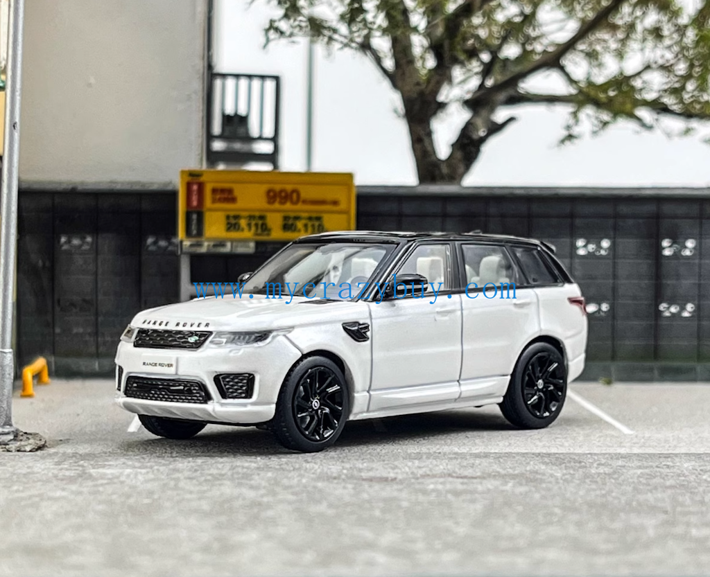 WHELART 1:64 2018 White Black Top Range Rover Sports Model Diecast Metal Car