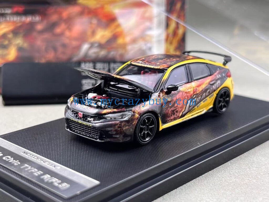 MH 1:64 JDM JS Racing Civic Type R FL5 Sports Model Diecast Metal Car New Collection