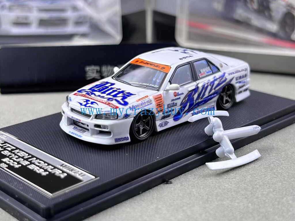 Mortal 1:64 2004 D1 Ken Skyline GTR ER34 Drifting Model Diecast Metal Car New Collection