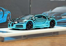 Load image into Gallery viewer, LJM 1:64 Black Blue Chiron Racing Sports Model Diecast Resin Car New Collection
