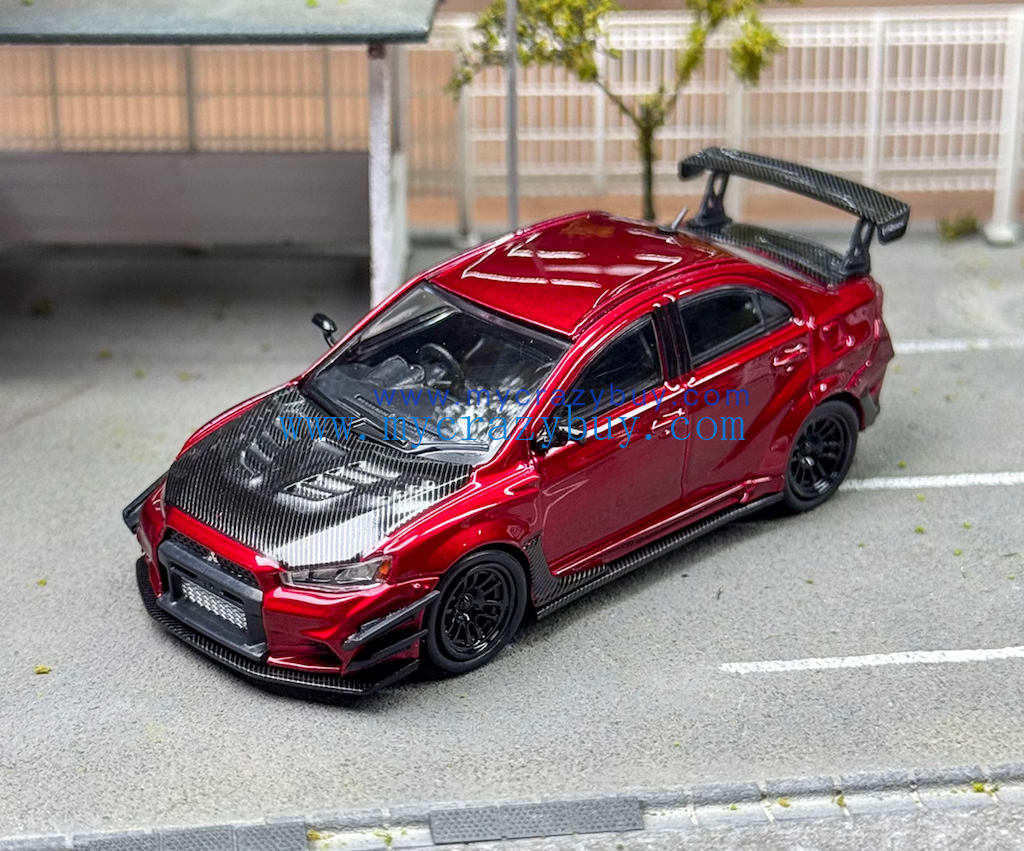 CM 1:64 Red Lancer Evolution EVO X Varis Sports Model Diecast Metal Car New Collection