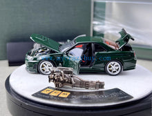 Load image into Gallery viewer, PGM 1:64 Green Skyline GTR R34 Z-Tune Round Sports Model Diecast Metal Car New Collection
