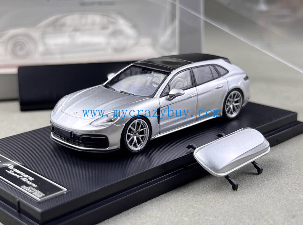 RM 1:64 Silver Panamera Touring Wagon Sports Model Diecast Metal Car New Collection