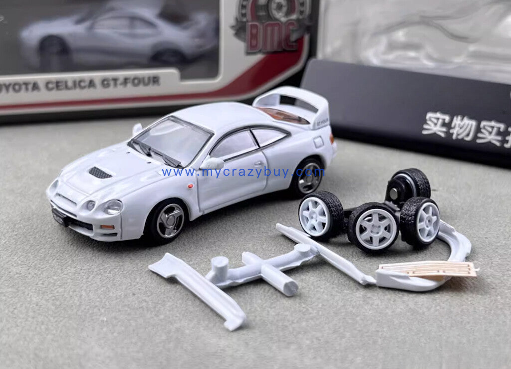BMC 1:64 White Celica GT4 Coupe Racing Sports Model Diecast Metal Car New Collection