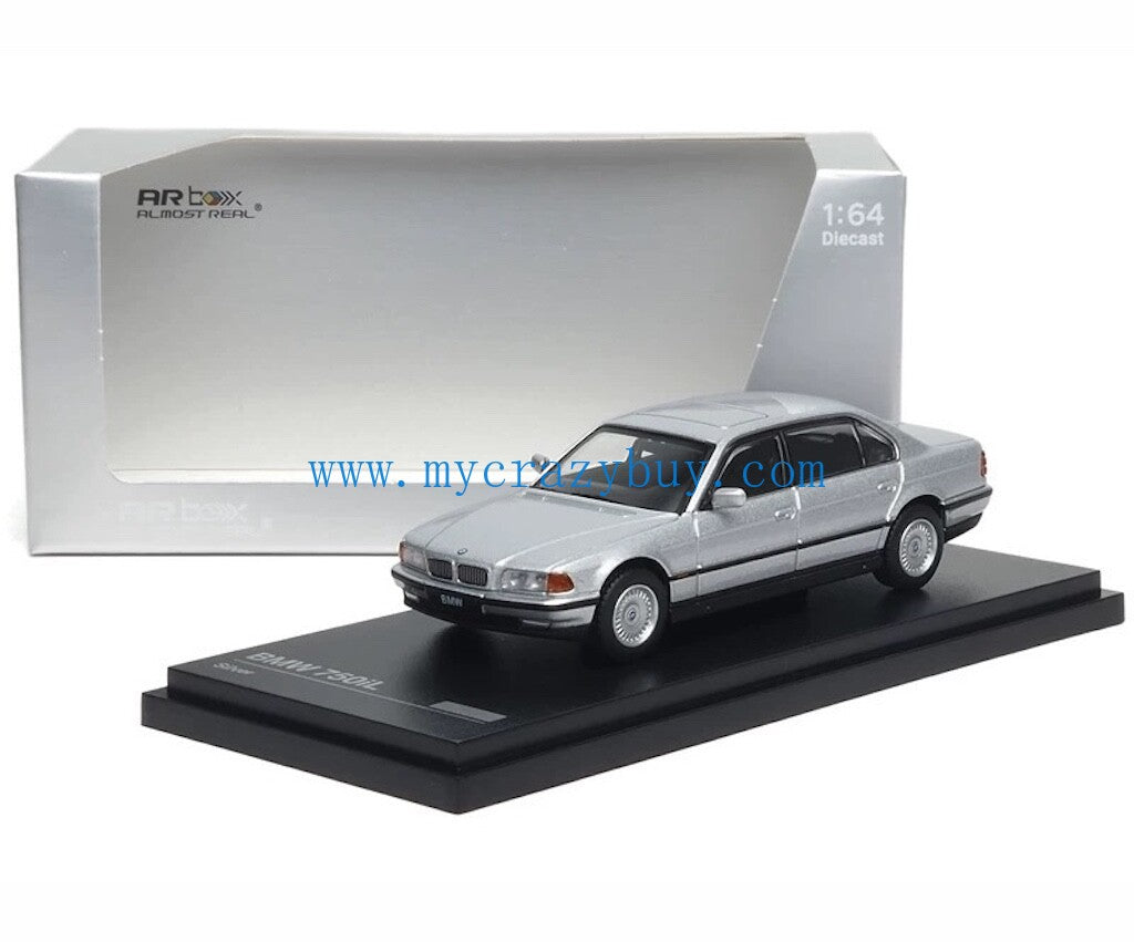 AR 1:64 Silver BMW 750iL E38 Luxury Sedan Sports Model Diecast Metal Car New Collection