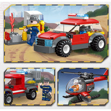 Load image into Gallery viewer, 353PCS MOC City Fire Control Engine Boat Command Helicopter Figure Model Toy Building Block Brick Gift Kids DIY
