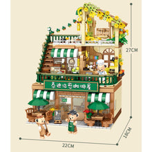 Load image into Gallery viewer, 1381PCS MOC City Street Cute Bear Coffee Shop Cafe Restaurant Figure Model Toy Building Block Brick Gift Kids DIY Compatible Lego
