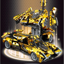 Load image into Gallery viewer, 534PCS MOC Technic Speed Transformers Deformation Pull Back Racing Car Mecha Model Toy Building Block Brick Gift Kids DIY Compatible Lego
