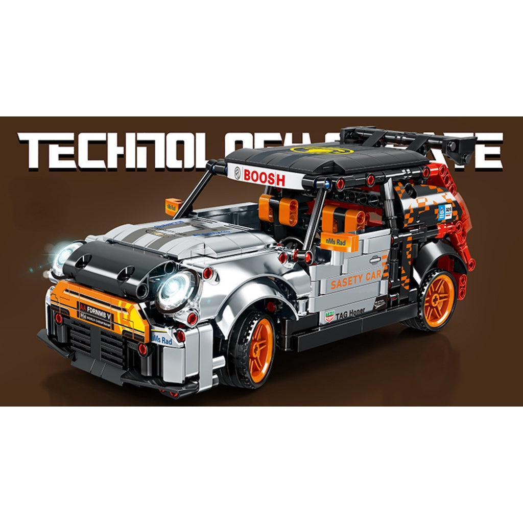 642PCS MOC Technic Speed Pull Back Mini R56 JCW Copper Cute Racing Sports Car Model Toy Building Block Brick Gift Kids DIY Set New 1:24 Compatible Lego
