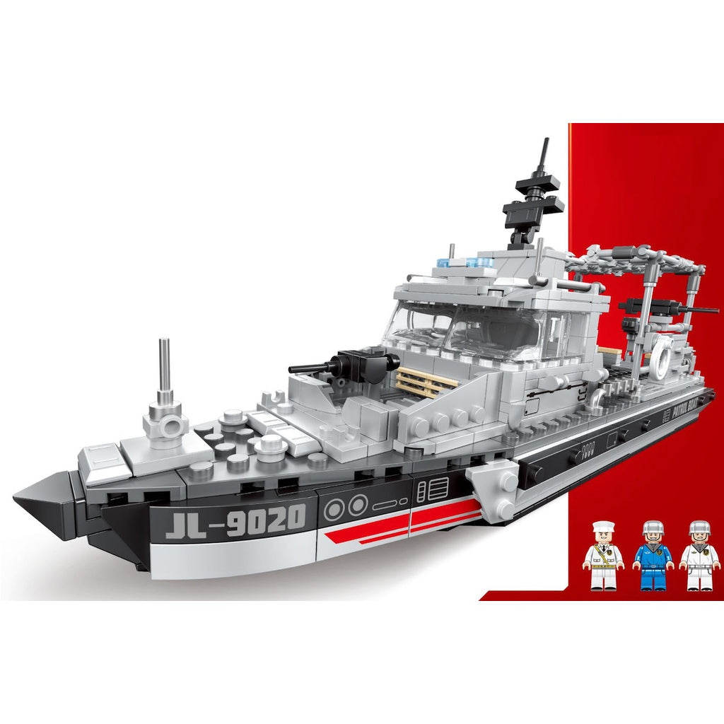 826PCS Military WW2 Navy Patrol Ship Boat Frigate Figure Model Toy Building Block Brick Gift Kids DIY Set New Compatible Lego